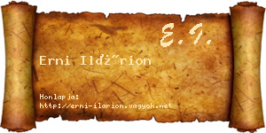 Erni Ilárion névjegykártya